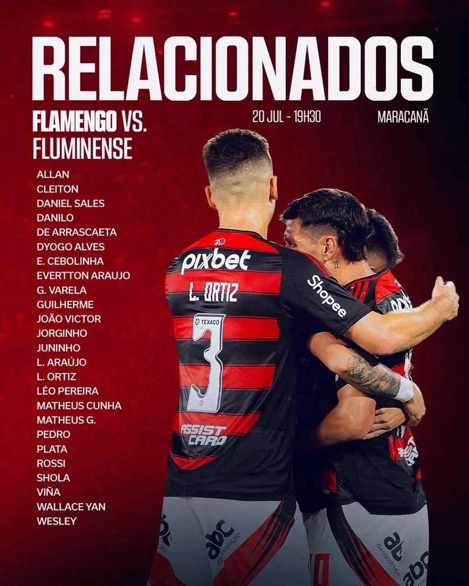 🔴⚫

Os relacionados do Flamengo para o jogo do Campeonato Brasileiro amanhã!

#flamengo #mengo #mengão #mengãomalvadão #fyp #foryou #viral. 

🔴⚫