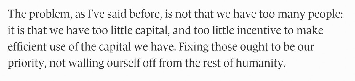 valdombre's tweet image. Andrew Coyne laments that the rise of immigration restriction is "walling ourself off from the rest of humanity".
A Canada cut off from the world's chaos and problems sounds idyllic.