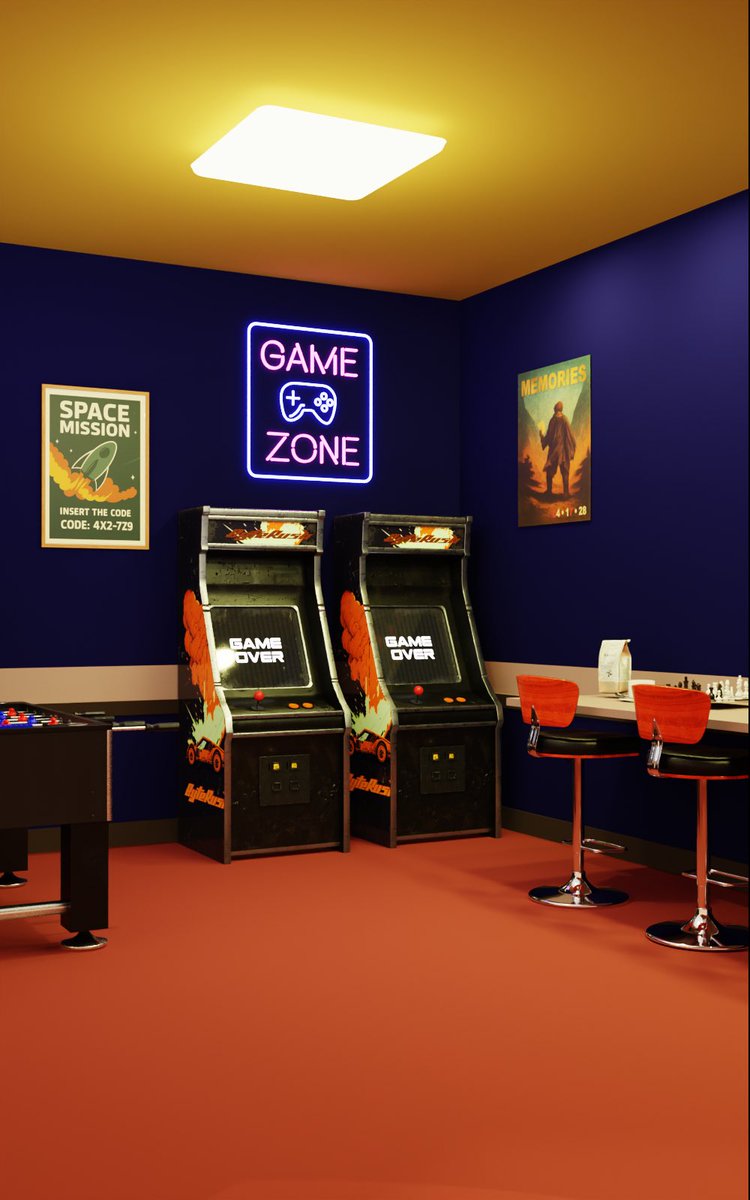 JumpooMan's tweet image. 脱出ゲームの世界観として、ゲームカフェ風のイメージでレイアウトしてみました。
なかなかしっくり来ませんでしたが、オブジェクトを置きながらやっと形になってきました。
しばらくは3Dのパートに集中して、この方向で進めていきます。
#gamedev
#blender
#unity
#脱出ゲーム
#制作ログ