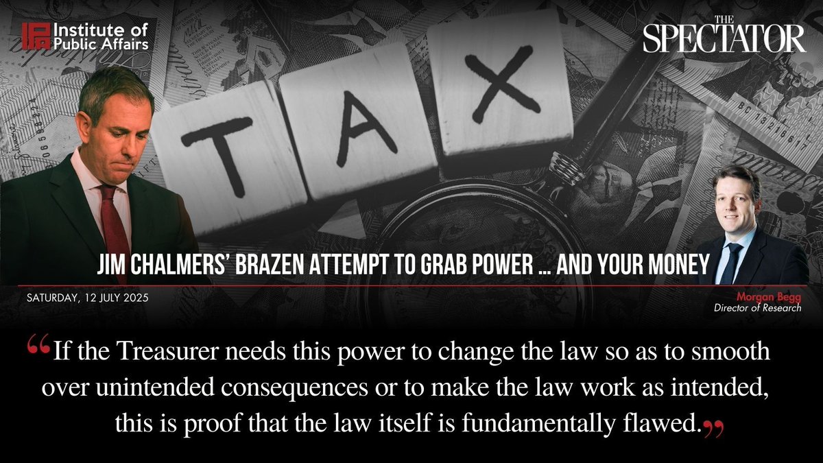 TheIPA's tweet image. As the federal government hunts for new ways to tax Australians, its latest proposal is a brazen cash grab that violates the principle of equality before the law, a cornerstone of the rule of law.
Morgan Begg writes in The @SpectatorOz: bit.ly/40pZBMs