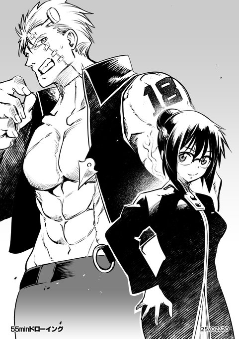 朝練50日目
「読んでるけど描いたことないキャラ描こう」
荒川弘先生のRAIDEN-18からライデン18号とタチバナ博士 