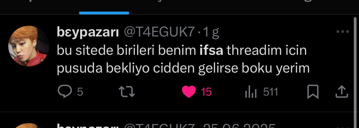 benım cenabetlık AMKKK BAGIRIYORUM 1 gun once dedım bi de