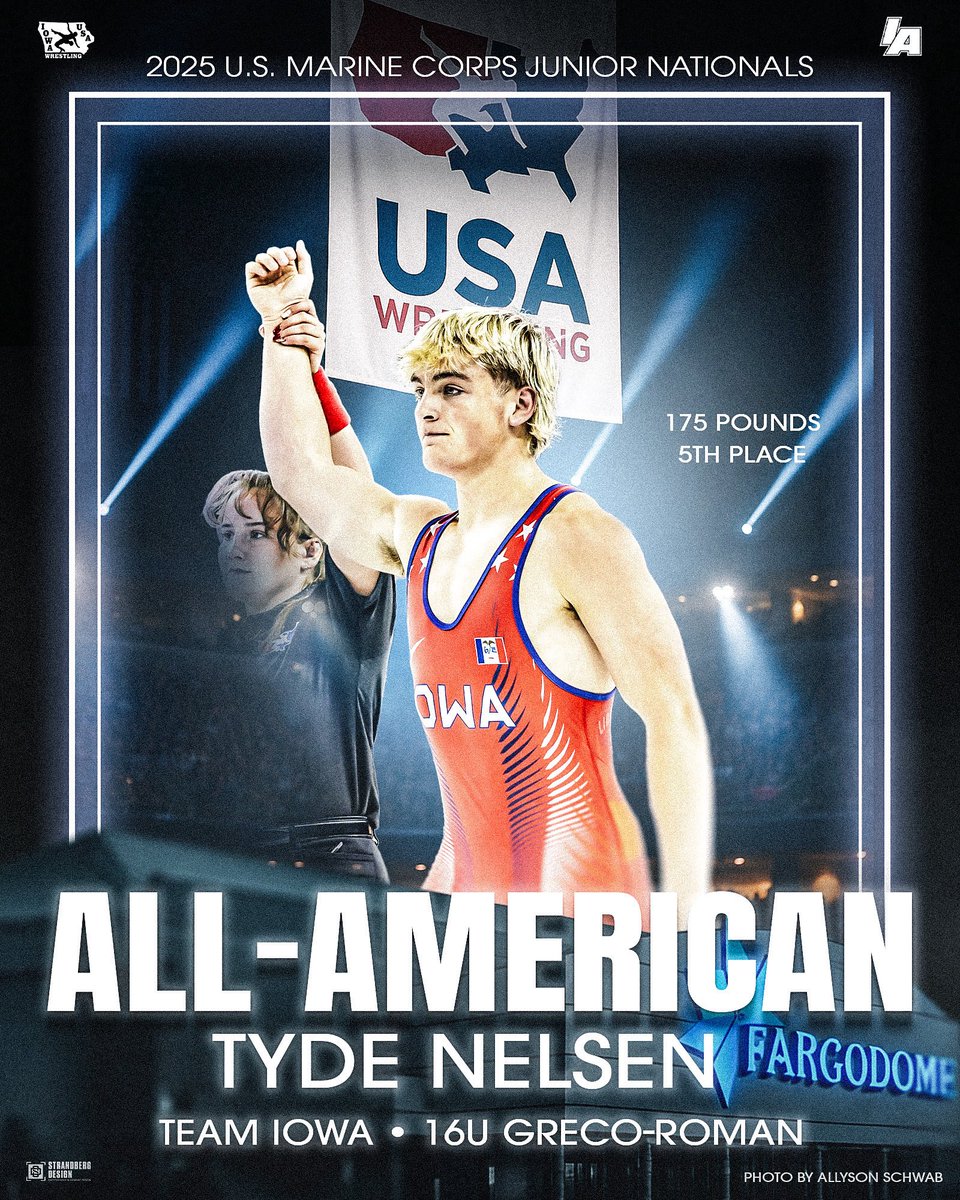 Tyde Nelsen takes fifth in 16U Greco-Roman #iahswr