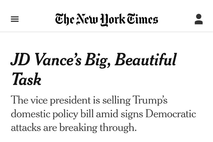 SenSchumer's tweet image. Vance can try whatever he wants, but the Big, Ugly Betrayal rips healthcare away from millions of Americans, explodes the debt, and hurts working families. And it’s all just to give billionaires another tax break. Democrats will not stop fighting for working Americans.
