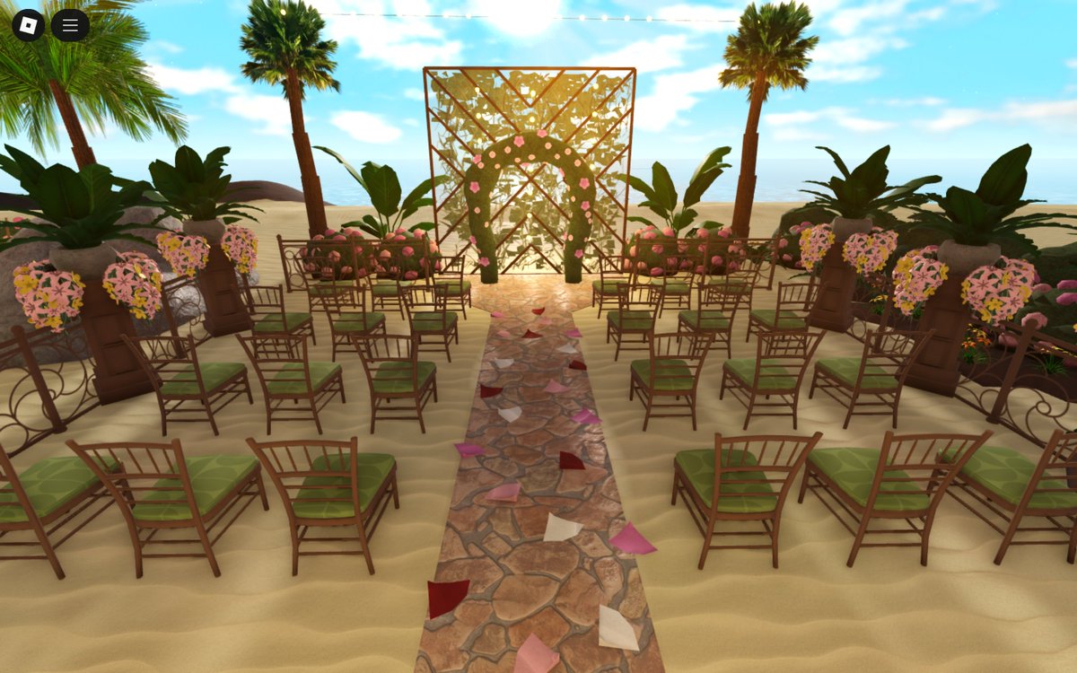 iixleona's tweet photo. TROPICAL BEACH WEDDING VENUE 🌺🌴🦜

#bloxburg #bloxburgbuilds https://t.co/wiCHziH6pP