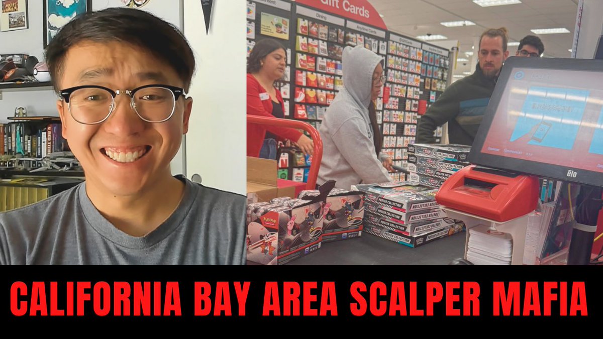 Kennyboulder's tweet image. My coverage of the Bay Area Pokemon Scalper Crew. A group of Pokemon Card Scalpers constantly double dip and go through several Target areas in the Bay Area.
Thanks to @ScalpersDaWild and @calikali25 for sharing this story with pictures.
Video:
youtu.be/ipcw9t54ktQ