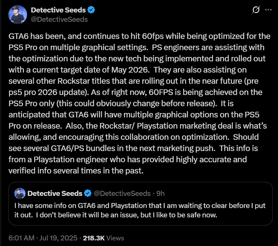 PainkillerH20's tweet image. So apparently the PS5 Pro allegedly will runGTA 6 at 60 FPS,if so everyone will want to get the PS5 PRO.Like I said before I will only get a PS5 or PRO for GTA6 #GTA #GTA6 #GTAVI