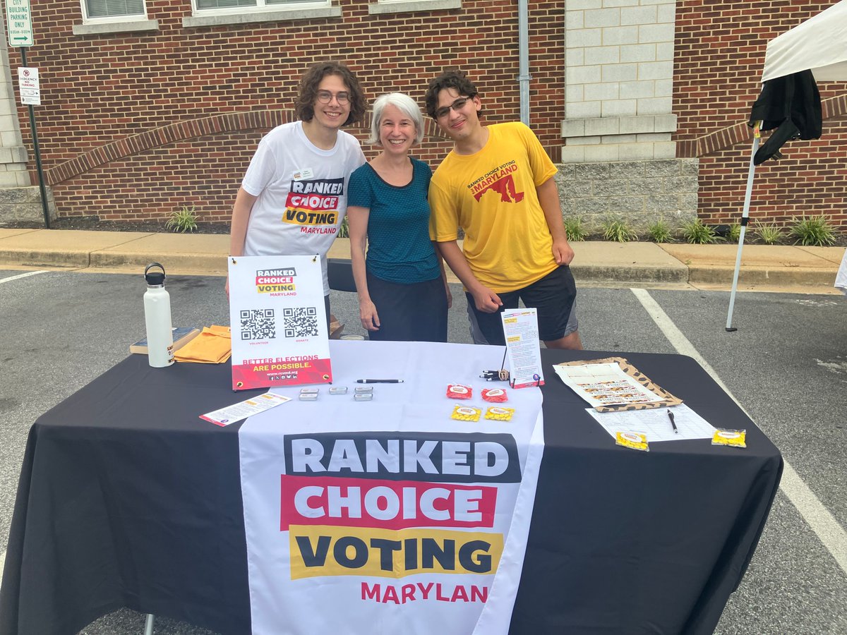 rcvformaryland's tweet image. Thank you to everyone who stopped by our table yesterday at the #Hyattsville Summer Jam!
Residents, remember the best way to keep #RankedChoiceVoting moving forward is to show your support at the next city council meeting.
21 July, 7pm
More Info: rcvmd.org/hyattsville_ci…