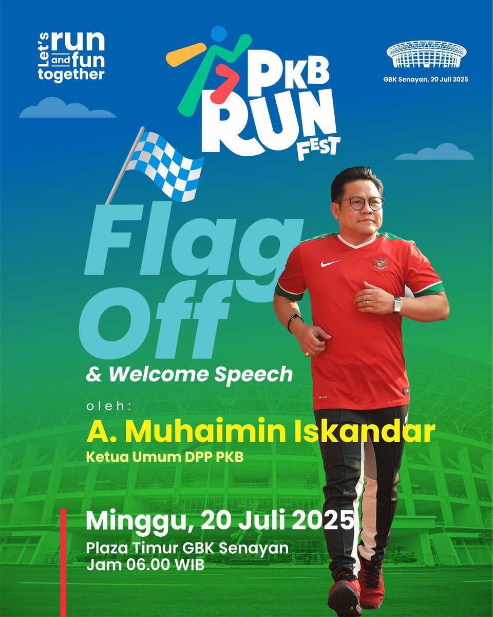 Hidup sehat hidup bahagia,
Selamat datang para runner di Jakarta 
5000runner sudah siao menanti