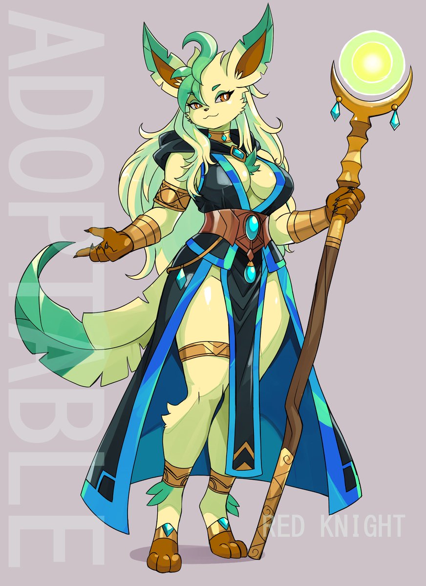TheScarlKnight's tweet image. Auction time! 
Meet Verdant Arcana, a graceful Leafeon mage with a powerful presence.
Link in the comments!