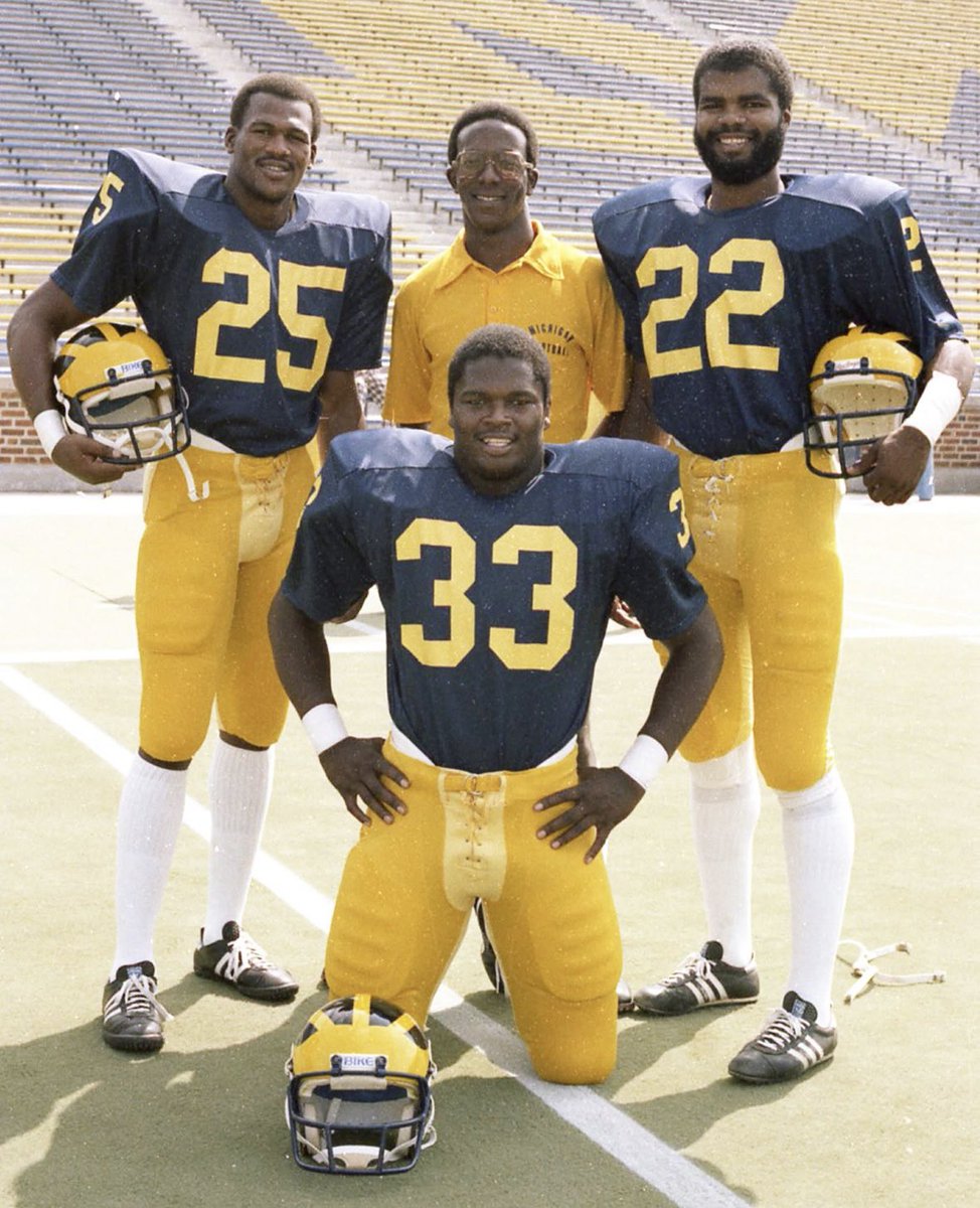 1978 Michigan Football Photo Day
This is the way &amp; this is the look: 
two tone maize pants, blue jerseys and white socks hiked all the way up to the knees. 🔥🔥🔥👏👏👏