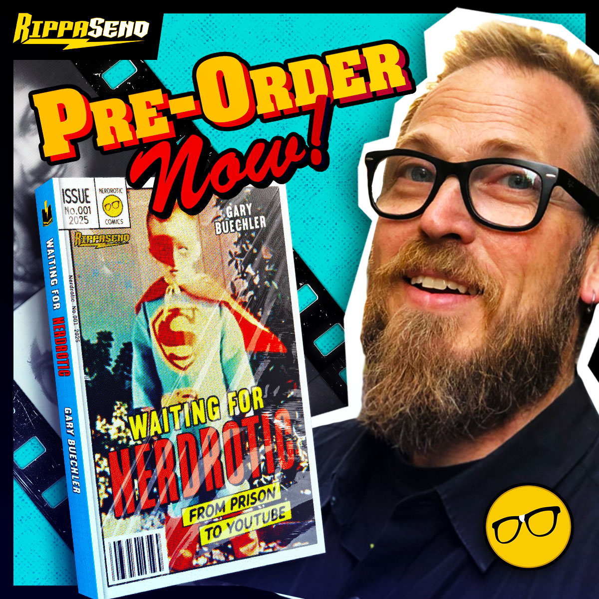 RippaSend's tweet image. A cautionary tale that ends in triumph may be just what you need! Pre-order 'Waiting For Nerdrotic: From Prison To YouTube', the unfiltered (read it with a good cup of coffee) memoir of Gary Buechler, aka 🟡 @Nerdrotics!
📖 PRE-ORDER THROUGH @RIPPASEND 👇
rippasend.com/campaign/waiti…