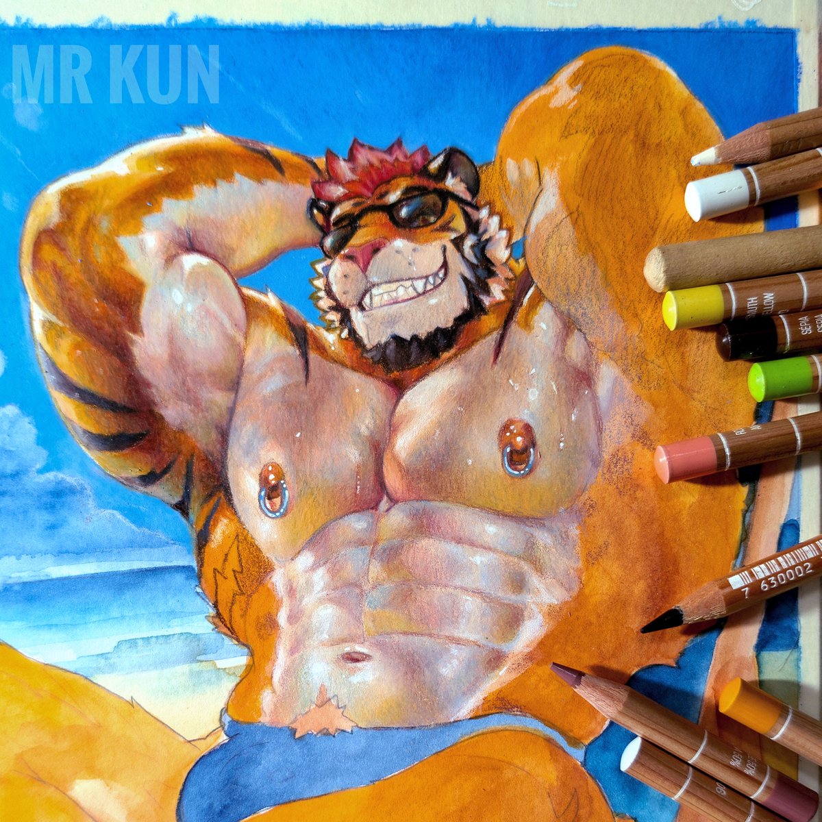 themrkun's tweet image. New man in the works 🐯 #furry #tiger