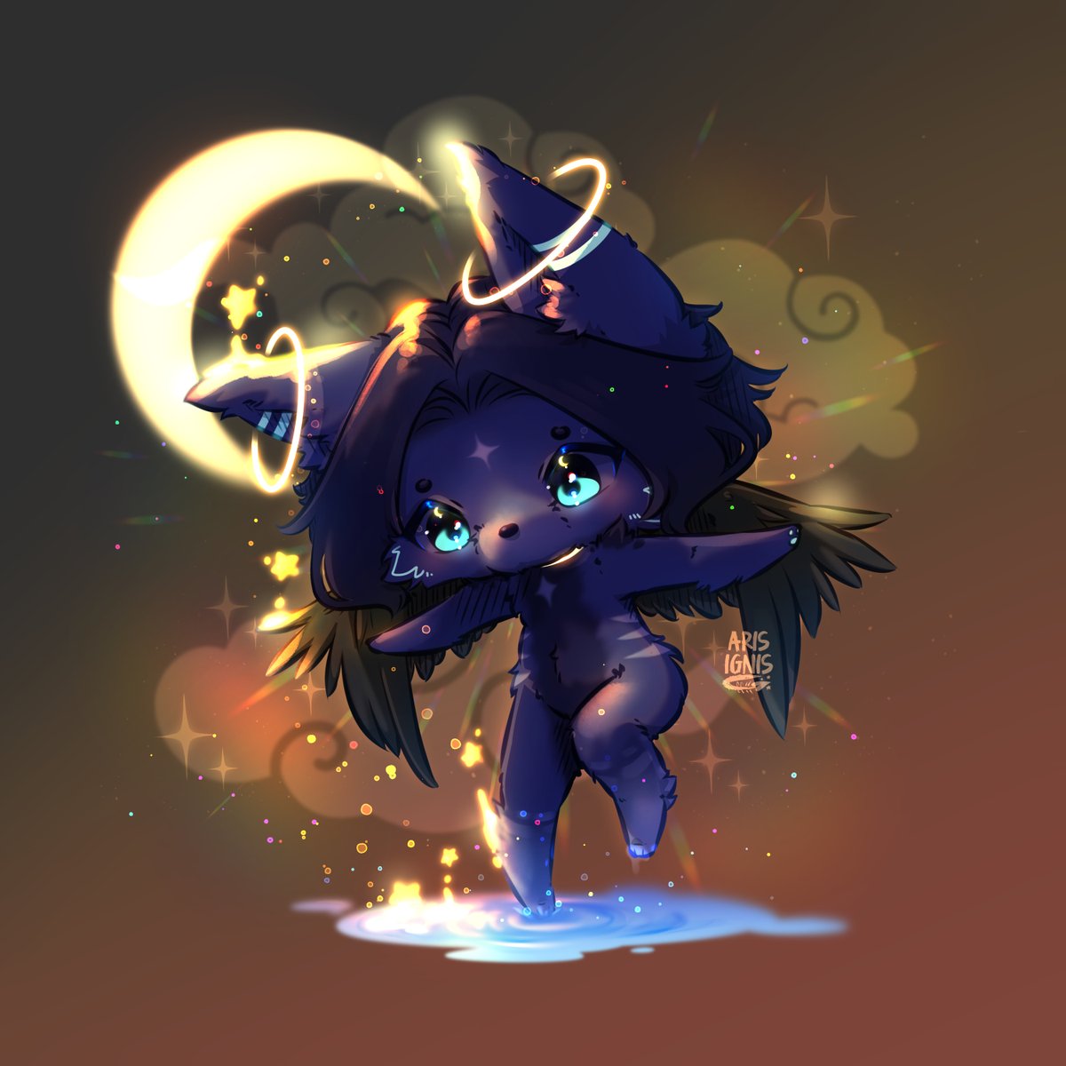 CUTE LIL BEAN :&gt;

Revenge on @.gatchishoppo 

#ArtFight #TEAMFOSSILS