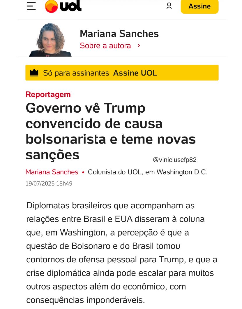 ALELUIA! Parece que caiu a ficha do atual governo brasileiro.