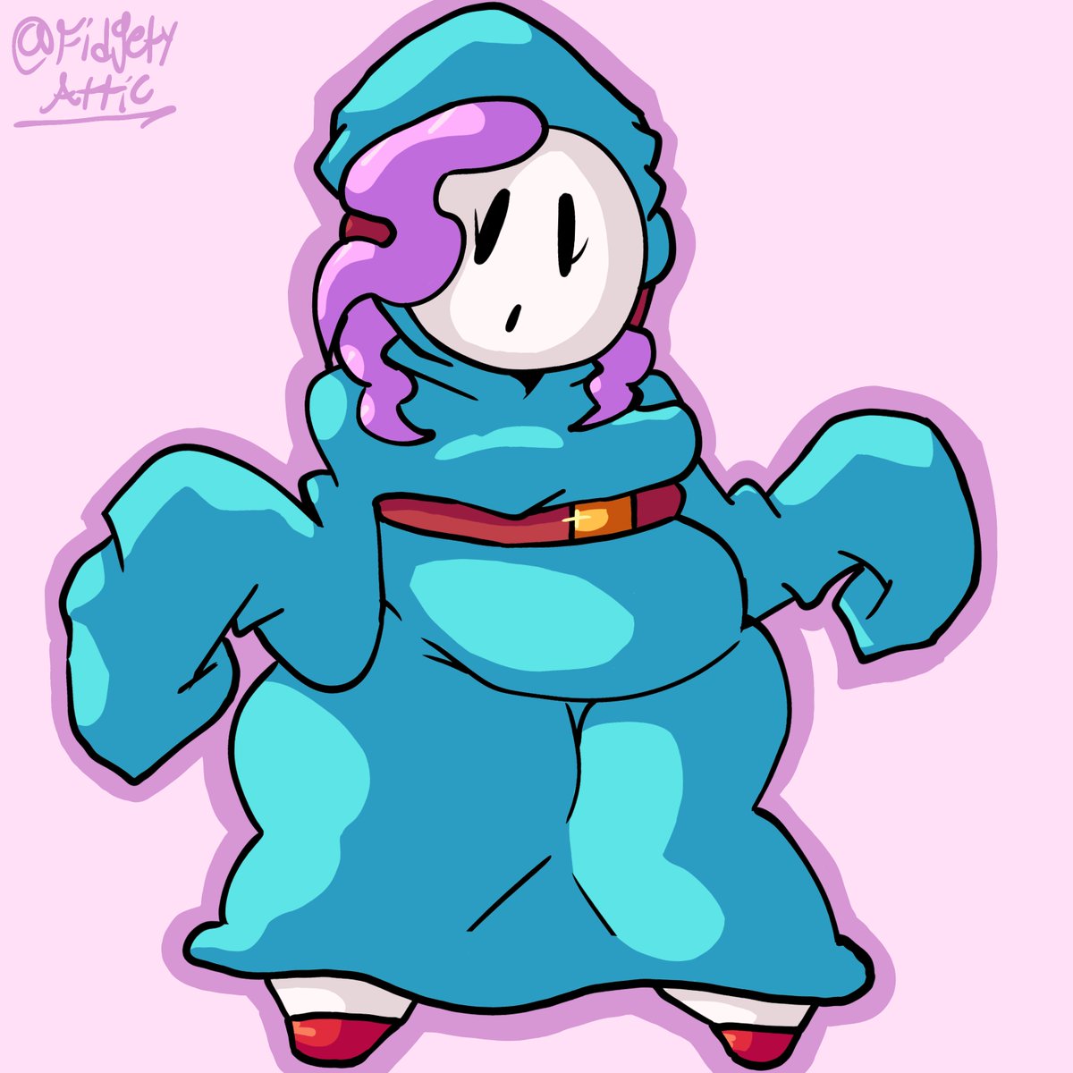 FidgetyAttic's tweet image. Drew one of @krispy_kruncher shy gals hope yall like it #fanart #shygal #art