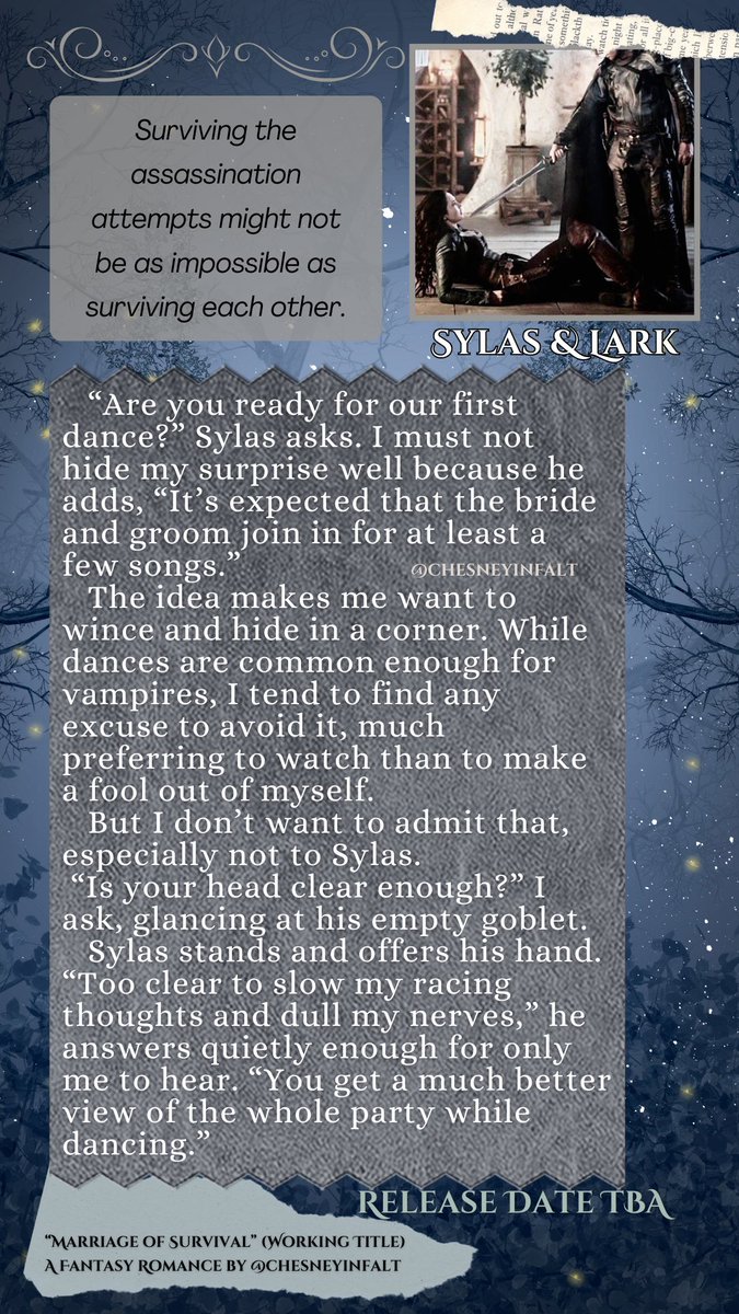 ChesneyInfalt's tweet image. ⚔️ Saturday Snippet ⚔️ 

A snippet from my WIP featuring the word “quiet”.

#fantasyindiesjuly hosts: @LydiaVRussell and I @FantasyIndies