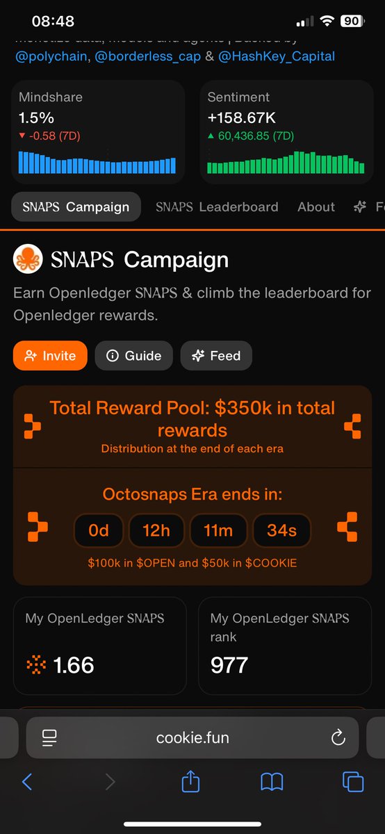 Batinho13's tweet photo. Only 12 hours left before @OpenledgerHQ Season 1 Snap campaign wraps up — will I still make it into the top 1000? 😰
Meanwhile, @recallnet and @JoinSapien campaigns are still going strong.
So… where do you stand on the leaderboard? 👀🔥@cookiedotfun
#StaySnapping #OpenLedger https://t.co/3oj8fNb7za