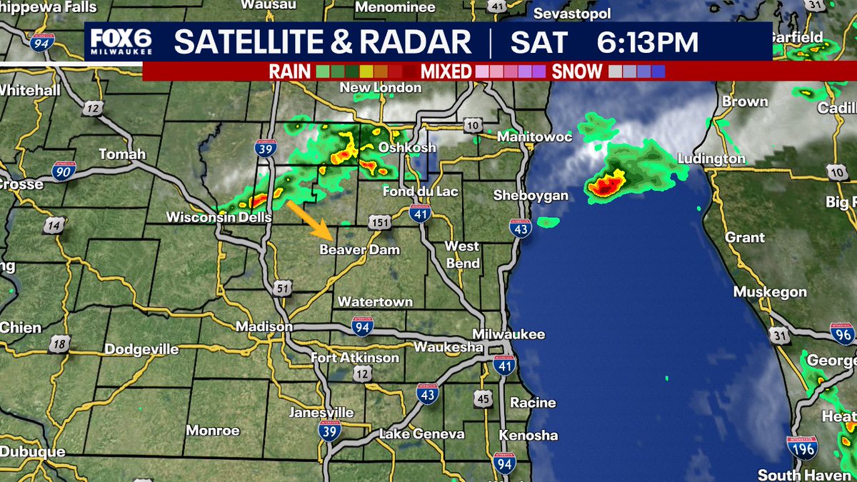 Tom_Wachs's tweet image. 6:13pm: A few t-storms have developed to the northwest of us along a cold front. Nothing too crazy expected, but we could see a t-storm or two this evening as the front comes through. The big story is the Sunday cool down. 70 near the lake, mid-70s inland.
