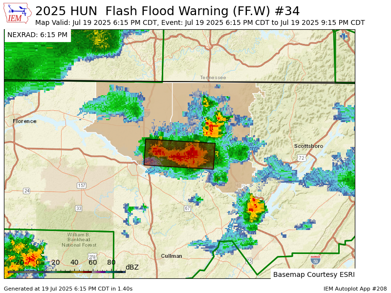 HUN issues Flash Flood Warning [flash flood: radar indicated] for Limestone, Madison [AL] till Jul 19, 9:15 PM CDT mesonet.agron.iastate.edu/vtec/f/2025-O-…
