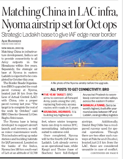KaliKamlesh's tweet image. ✈️ Nyoma airbase to go operational by October—just 30 km from LAC.   IAF to gain winter-ready runway; BRO targets full connectivity to border posts in 5 yrs.   Matching China step-by-step. Terrain no longer a barrier. #Nyoma #LACInfra #StrategicIndia