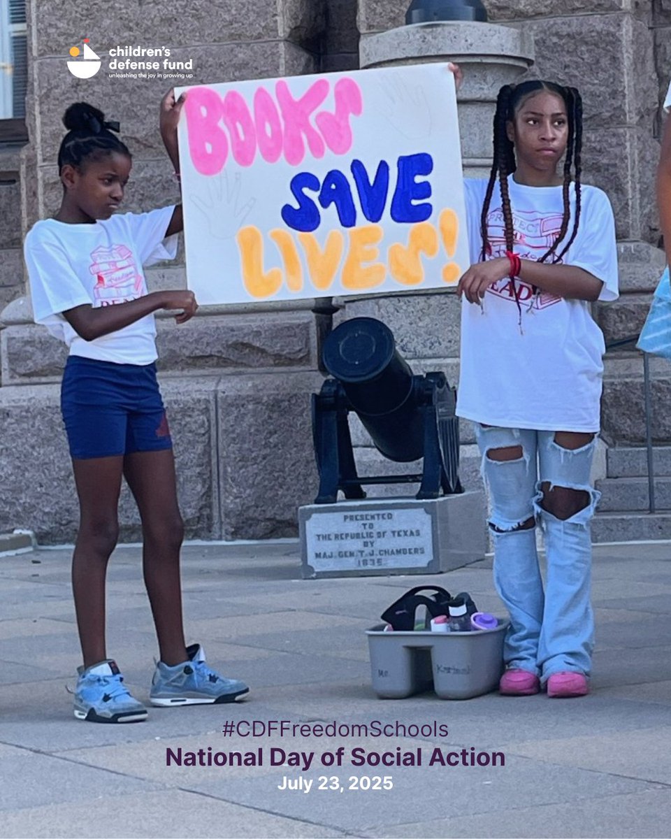 ChildDefender's tweet image. Public education is a public good. On July 23, #CDFFreedomSchools scholars across the country will take action—marching, speaking out, and organizing for an education that empowers every child. Learn how you can support: bit.ly/4lSzW7m