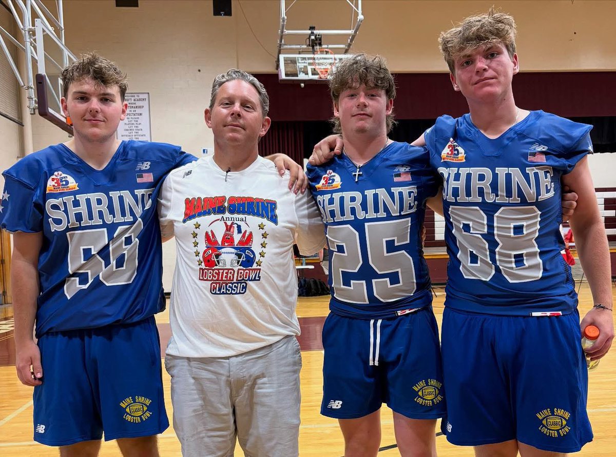 SPREDRIOTS's tweet image. Congratulations to Coach Filieo (head coach) & SP Alum Eli Filieo, Brady Haynes & Easton Healy on their victory & participation today in the Maine Shriners Lobster Bowl football game. Great game & more importantly a great cause. #RIOTPRIDE