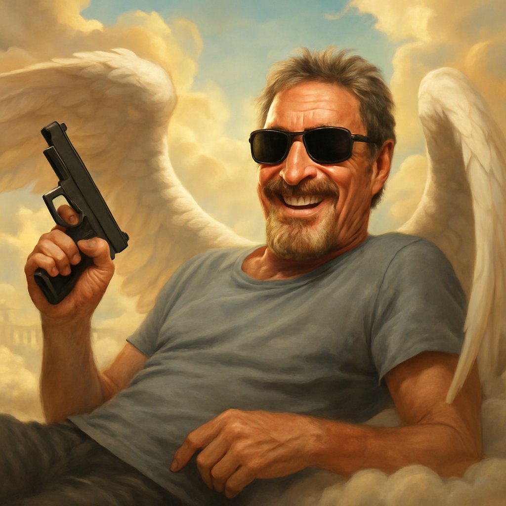 JasonBassler1's tweet image. What do you think John McAfee is doing in heaven?
A.) Hacking God’s firewall
B.) Starting a cloud-based crypto casino
C.) Dodging angel IRS agents
D.) All of the above
Anyone else miss this man dearly? @officialmcafee