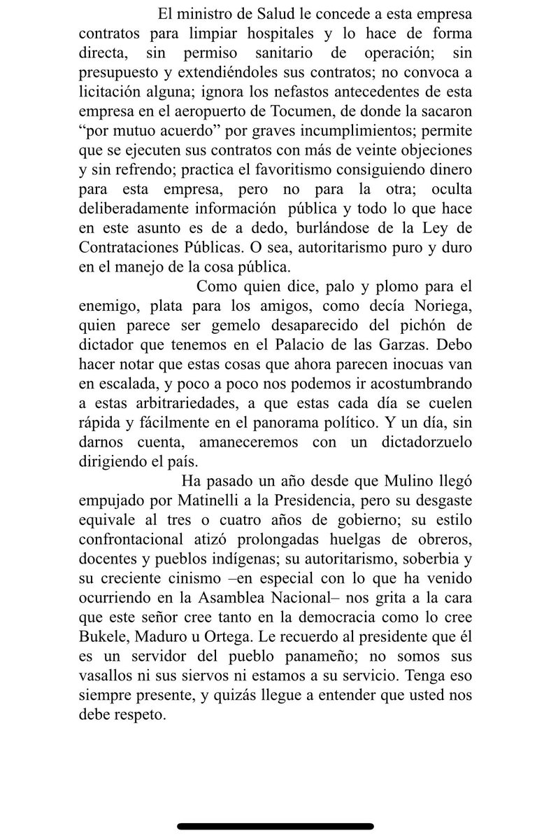 Esta es la columna de hoy del siempre valiente Rolando Rodríguez que merece ser leída por todos.