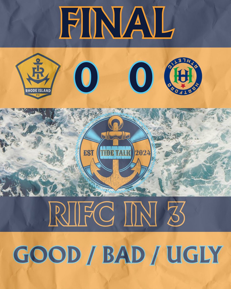 TideTalkRI's tweet image. 🤝 A TOOTHLESS DRAW
➡️ #RIFC play to a toothless 0-0 draw vs pathetic.
⬇️ Comment with your #RIFCin3 three word review and your Good / Bad / Ugly moments from this one!
🌊 #UpTheTide