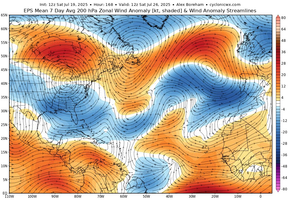 cyclonicwx's tweet image. Today I'm filling a missing spot in the model lineup, adding EPS data! Another ensemble suite is nice to counteract GEFS's biases. You can see many of the same products GEFS has, with one extra - ensemble minimum MSLP, making it much easier to see how enthused the ensembles are…