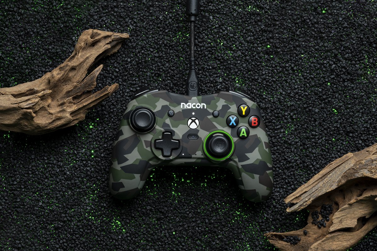 Nacon's tweet image. Camouflage activated 🌲 
With the Revolution X Pro Controller Forest Camo, make your mark on the battlefield.
Precision, ergonomics and ultimate customization: what more could you ask for when you set out on a mission?

➡️ nacongaming.com/en/revolution-…

#Nacon #RevolutionX #ForestCamo…