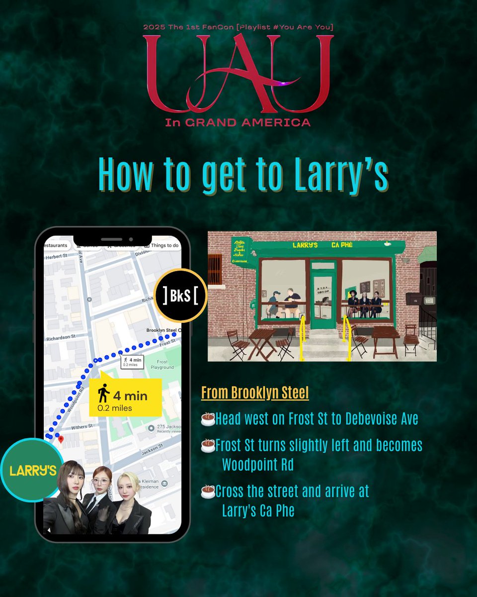 insomnia_usa's tweet image. UAU FANCON GRAND AMERICA TOUR IS JUST A WEEK AWAY!!! NYC IS THE VERY 1ST STOP, WHO IS EXCITED, MAKE SOME NOISE!!!!!!!
WE ARE EXCITED TO ANNOUNCE A CUPSLEEVE EVENT AT Larrys Ca Phe to celebrate UAU'S 1st tour in the Americas and cheer on our beautiful ladies JIU, YOOHYEON & SUA!