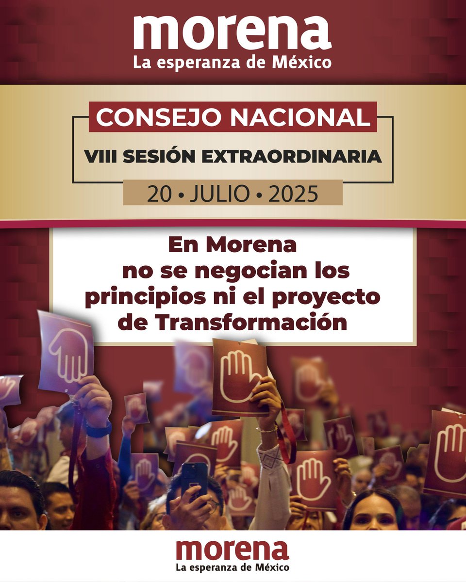 SRIACOMUMORENA's tweet image. Rumbo a la 8ª Sesión Extraordinaria del Consejo Nacional, ¡vamos firmes y unidos!
🔥🗓️ ¡Nos vemos este domingo 20 de julio!