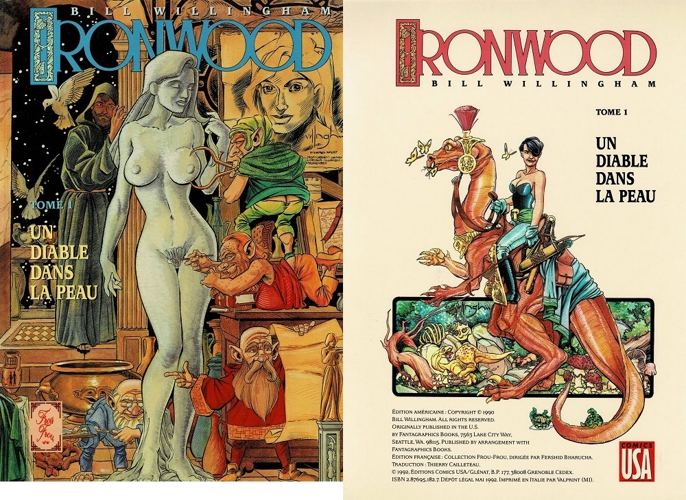 BillWillingham's tweet image. French editions of a couple of the old Ironwood comics.