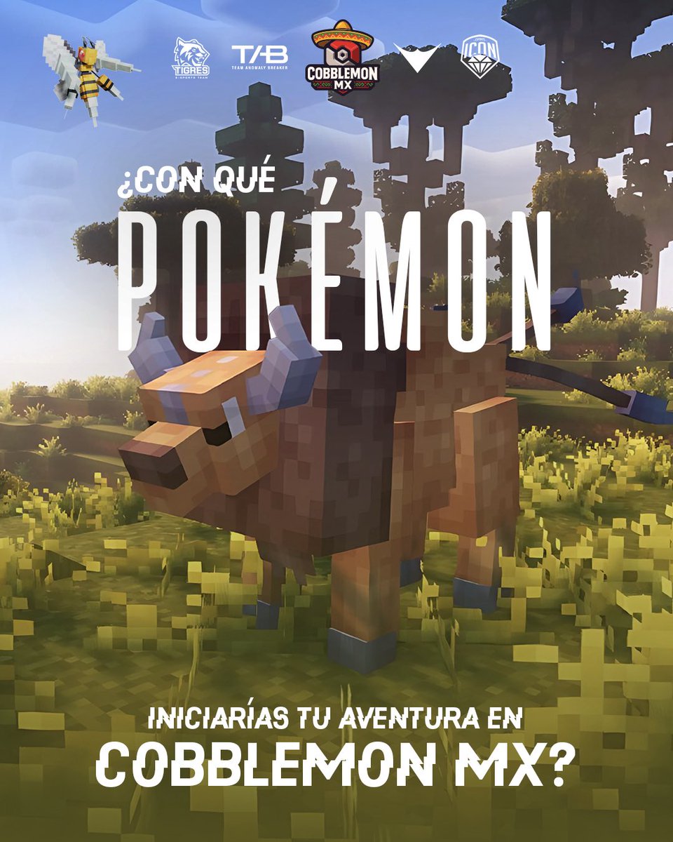 Y tu… ¿Con qué Pokémon iniciarías tu aventura en #COBBLEMONMX? 🐝

Noticias y fechas muy pronto 🔜