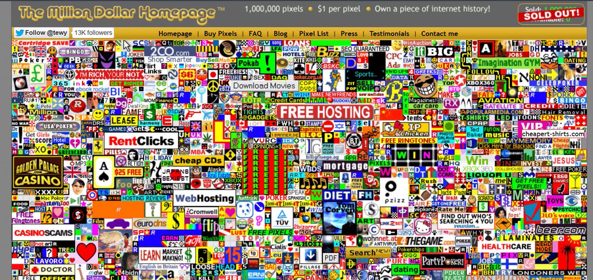 LeonardoAl64067's tweet image. I had an idea: create a "Million Monad Homepage" It would work like this: you could buy each pixel for 1 Mon, and you could have more than 1. And you could place any image in that space. The page would be displayed and become part of internet history. 💜
