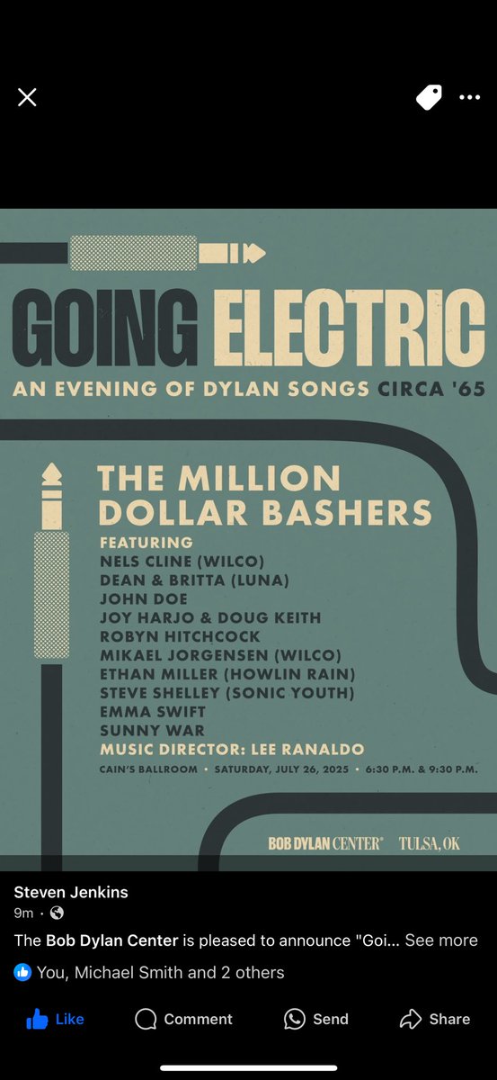 e m m a  s w i f t (@emmaswiftsings) on Twitter photo I am playing this amazing show in Tulsa next week celebrating 60 years since Bob Dylan went electric! Thanks to the Bob Dylan Center for having me! The band leader is Lee Ranaldo, plus many fab special guests. Do come along if you are in town! 😻 I am playing this amazing show in Tulsa next week celebrating 60 years since Bob Dylan went electric! Thanks to the Bob Dylan Center for having me! The band leader is Lee Ranaldo, plus many fab special guests. Do come along if you are in town! 😻