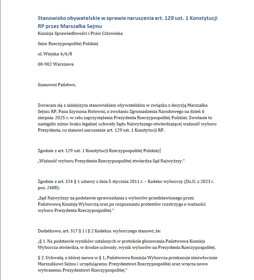 r00t_Sigvall's tweet image. Wczoraj, tj. 19 lipca 2025 r., wysłałem kolejne pisma do następujących instytucji:
Komisja Sprawiedliwości i Praw Człowieka Sejmu RP
(Stanowisko obywatelskie dotyczące sytuacji konstytucyjnej w Polsce)
Komisja Europejska ds. Praworządności
(Oficjalne pismo zawierające skargę…