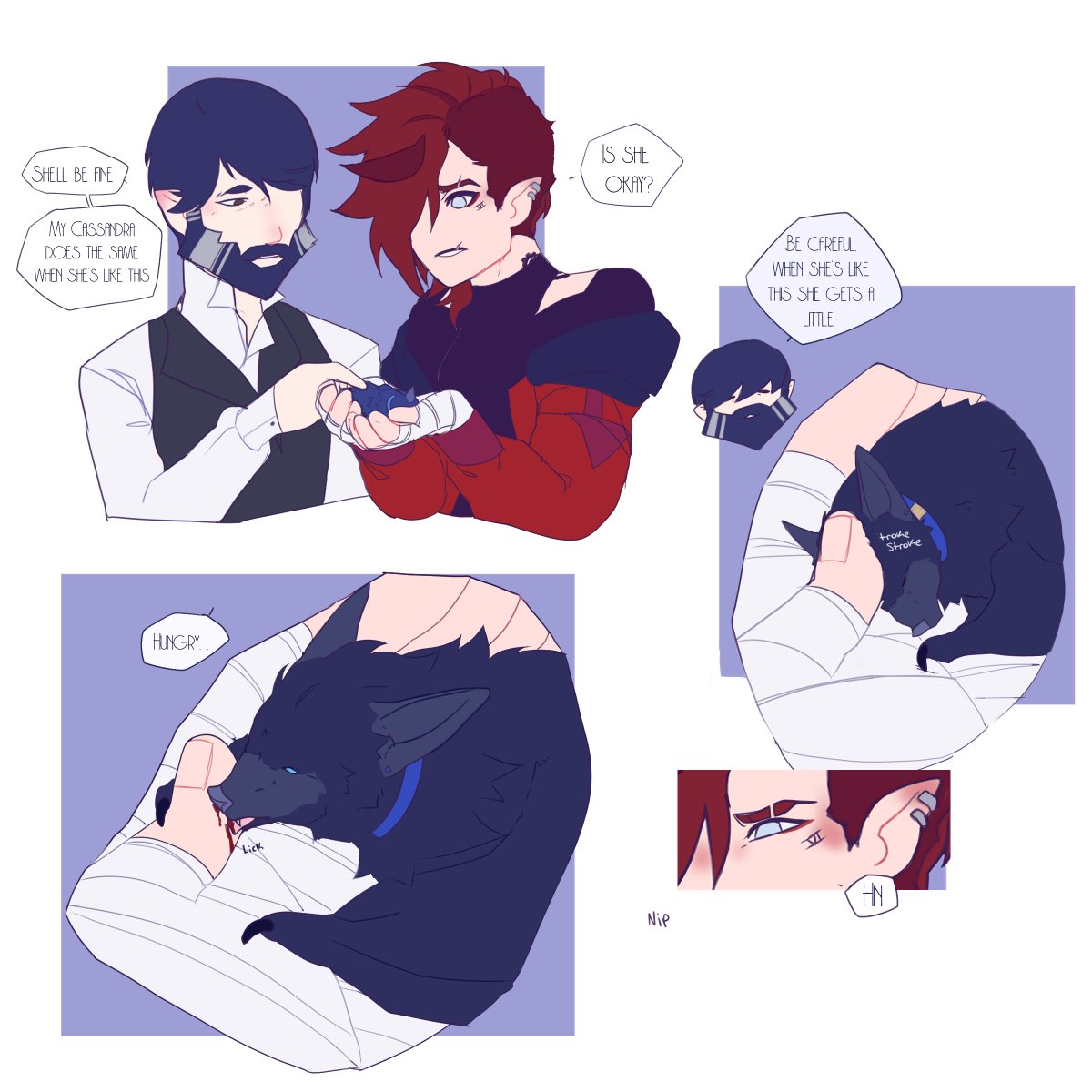 Gr_immi's tweet image. Some little AU doodles.
Cait is a little nippy when she's in small form.
#arcane #caitvi #vi #caitlyn #vampirecaitlyn #werewolfvi #vi #violet #vampire #werewolf