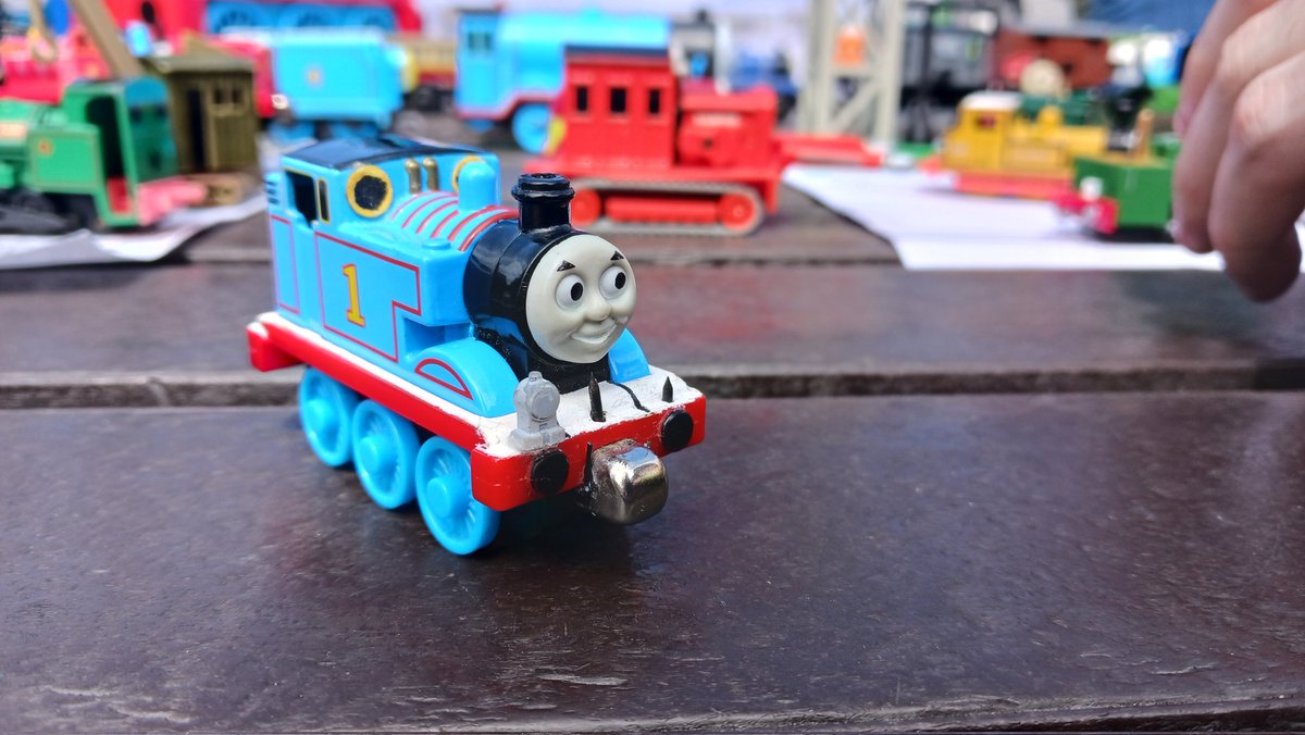 spencerbrownrig's tweet image. Me and @PieceOfJayVA combined our Thomas’s to make a hybrid child