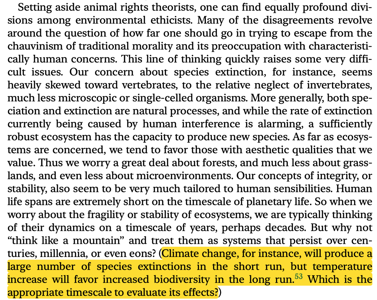 EricLevitz's tweet image. Some environmental ethicists have argued that nature has value independent of any human judgment. But this idea is difficult to make sense of and leads to perverse conclusions.
The values that compel concern for climate change are inescapably human (from Joseph Heath)