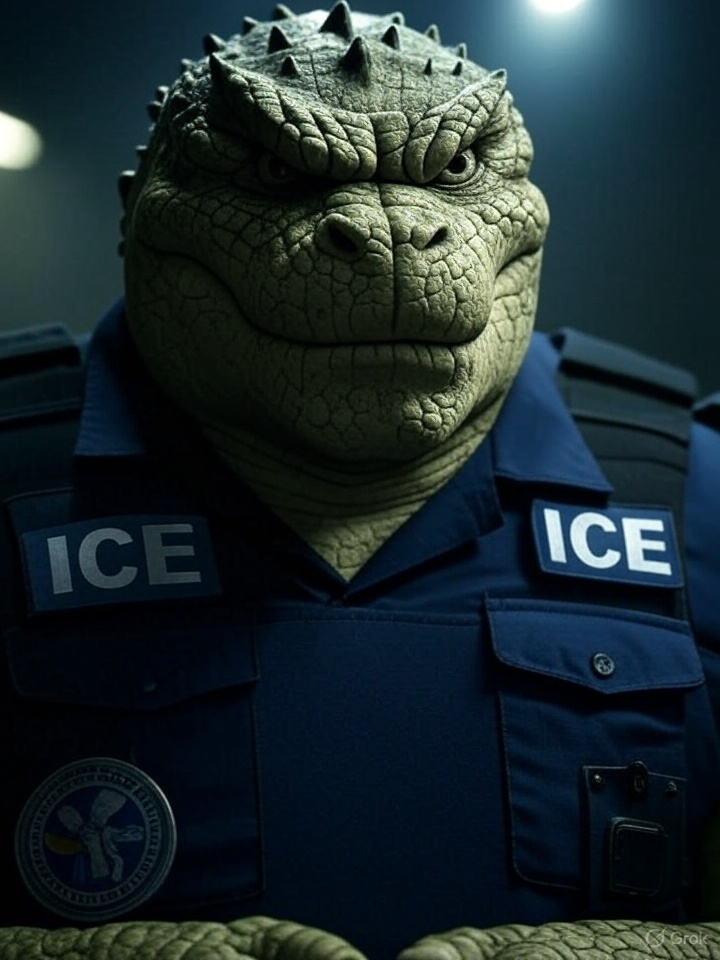 NoFoolinTulin's tweet image. JUST IN: ICE has hired Killer Croc, who is a former Batman villain that has been rehabilitated, to work at Alligator Alcatraz.