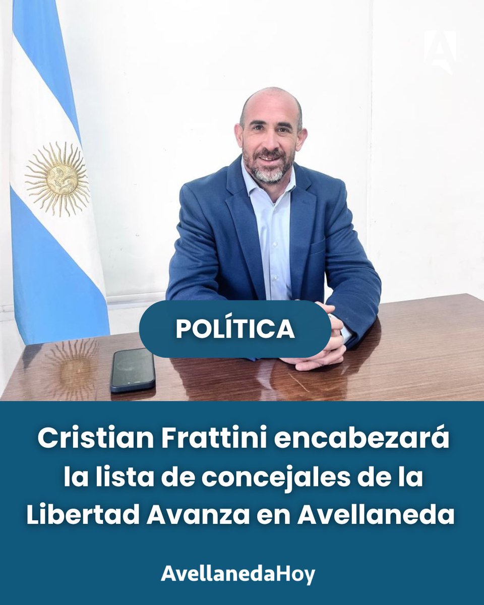 #POLÍTICA | 🟣 Cristian #Frattini será el primer candidato a concejal por La Libertad Avanza en #Avellaneda 

🗳️ El coordinador local del espacio que lidera #Milei encabezará la lista con ejes de campaña centrados en mejorar la #seguridad y reducir los #impuestos municipales.