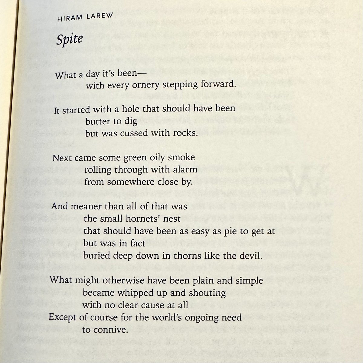 maureenthorson's tweet image. “Buried deep down in thorns like the devil.” A poem by Hiram Larew.