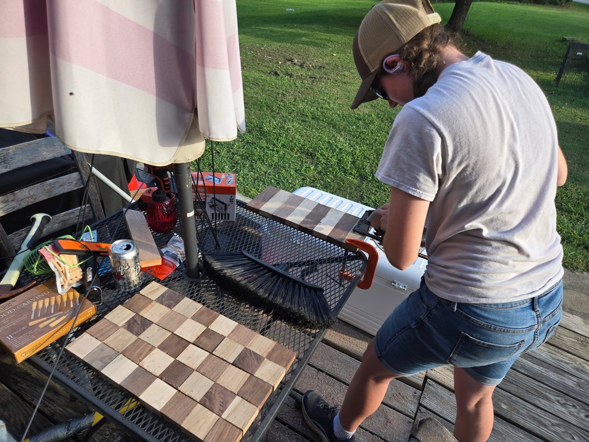 WVPitt's tweet image. So my youngest daughter (17) made a chessboard for her friend who is getting married this September.