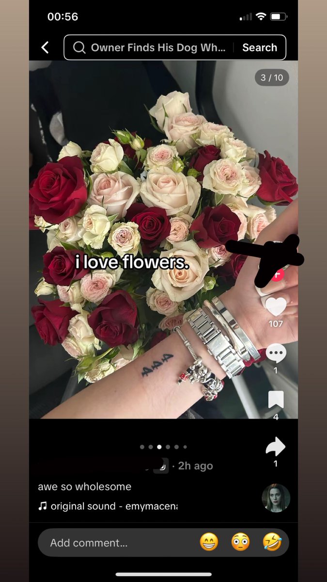 using flowers i gave her for her little tiktoks cba