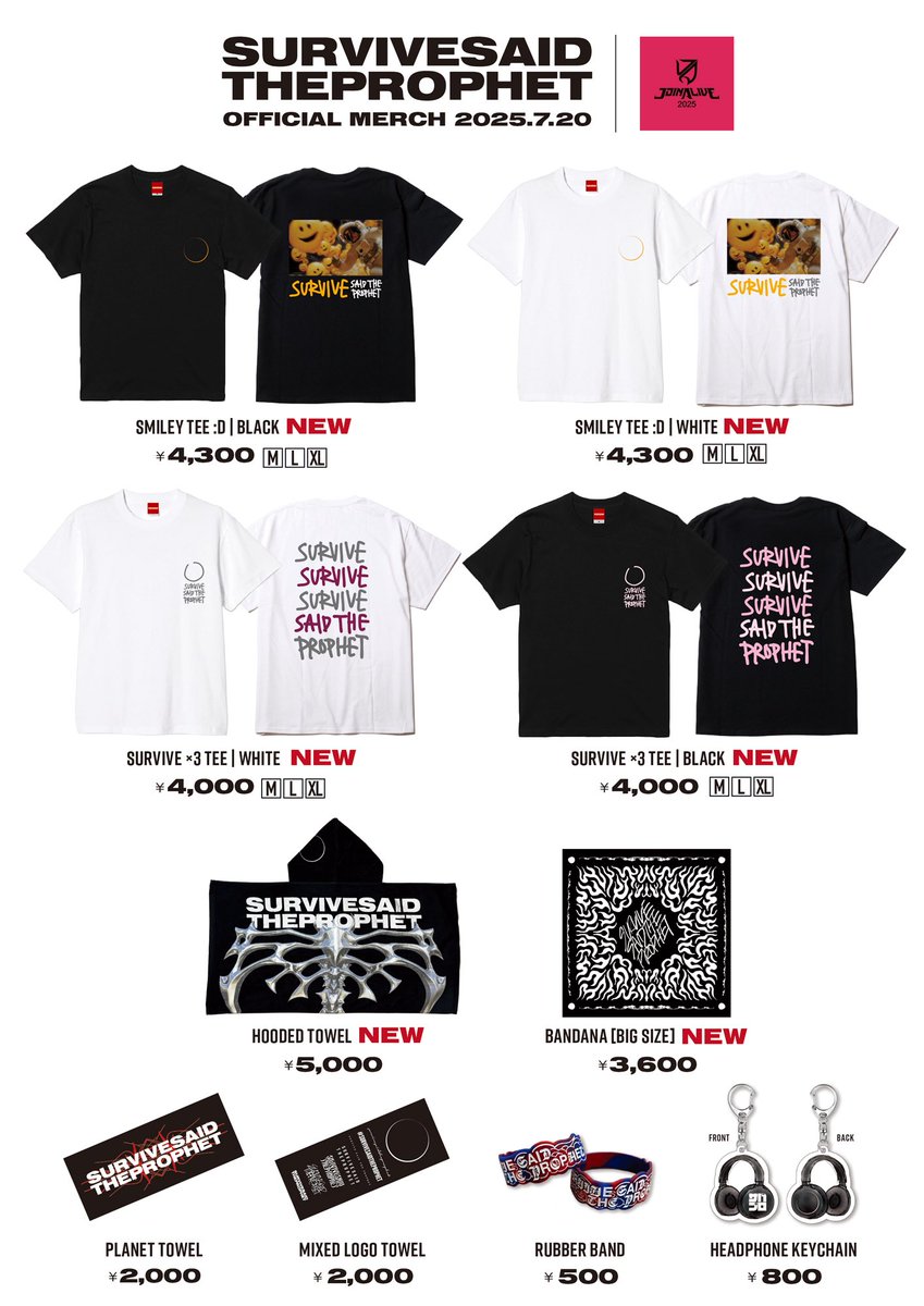 SSTPofficial's tweet image. 🔥TODAY🔥
『JOIN ALIVE 2025』
Survive Said The Prophetの出演は
FUTURE FLOWERS 13:05~ ⏰
当日券若干数販売予定あり
詳細はこちら🔽
joinalive.jp/2025/news/9080/
#joinalive #ジョインアライブ #サバプロ #survivesaidtheprophet #sstp