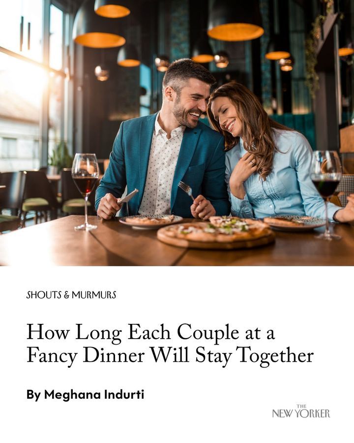 newyorkerhumor's tweet image. The hippest new Italian-Indian fusion restaurant in a gentrified neighborhood near you will be bustling with couples come Saturday night. Here’s what’s bubbling beneath the surface of these seemingly innocuous dinner dates. newyorkercartoons.visitlink.me/_VQLZq