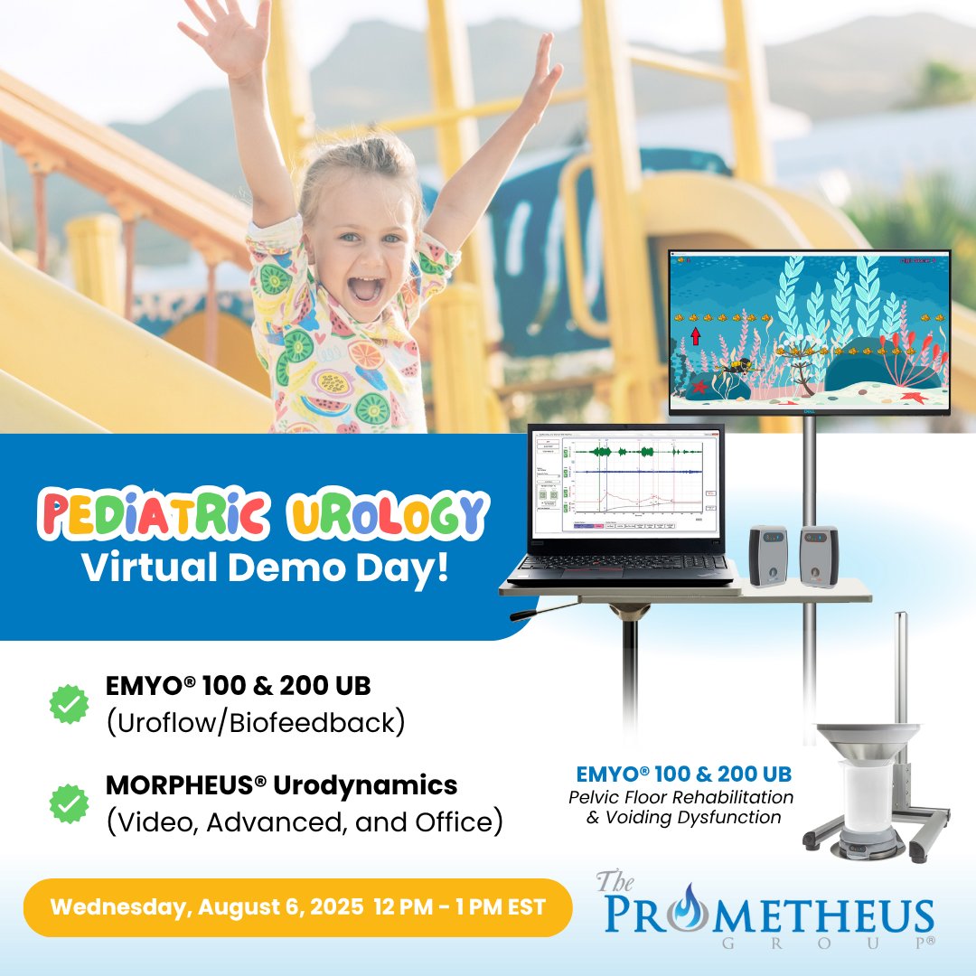 👶 Join us for Pediatric Urology Virtual Demo Day – Aug 6, 12–1 PM EST!

See EMYO® for sEMG, Uroflow &amp; Rehabilitation, and MORPHEUS® Urodynamics for scalable diagnostics.

🔗 Register: tinyurl.com/4kjsjmr2
#PediatricUrology #Urodynamics #PelvicFloor #sEMG